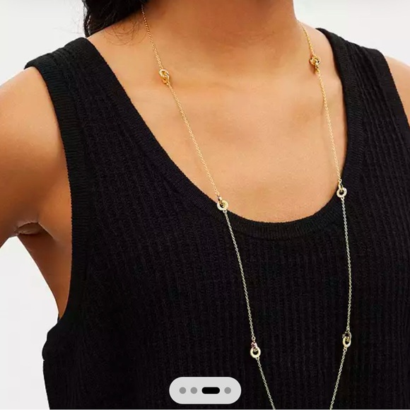 Coach Interlocking Open Circle Pearl Long Station Necklace,nwt ! - Picture 2 of 5